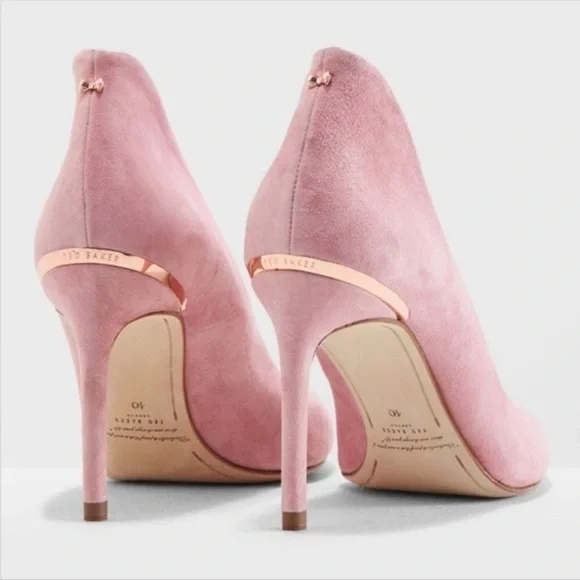 Ted Baker Pink Savio Suede Pointed Pumps Heels - Picture 8 of 8